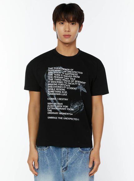 mens-graphic-lettering-tee-iy508 / Black