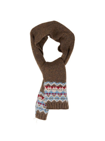 nordic-pattern-knit-scarf-id511 / Brown