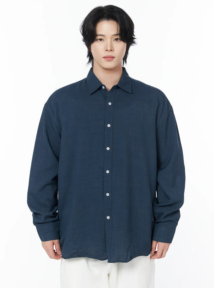 mens-casual-button-up-shirt-iy525 / Dark gray