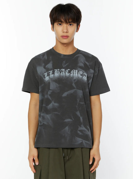 mens-graphic-tie-dye-print-tee-iy514 / Dark gray