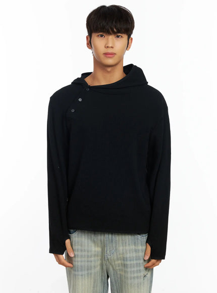 mens-waffle-knit-henley-neck-hoodie-if504