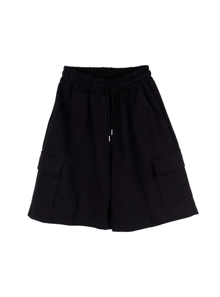 mens-cargo-sweat-shorts-ia517 / Black