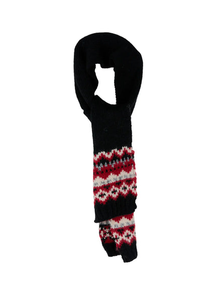 nordic-pattern-knit-scarf-id511 / Black