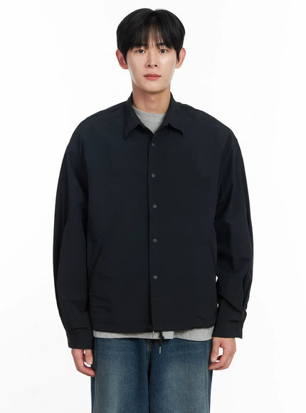 mens-lightweight-spring-coach-jacket-ij521 / Black