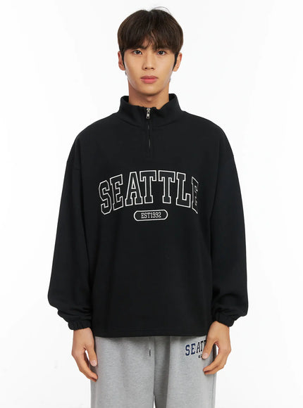 mens-seattle-quarter-zip-sweatshirt-id511 / Black