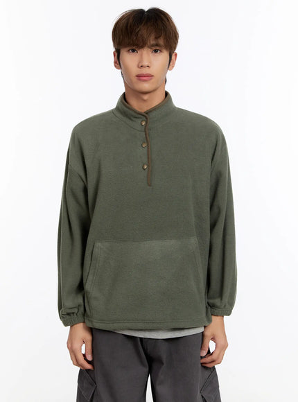 mens-henley-pullover-in528 / Dark green
