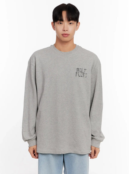 mens-rolf-graphic-long-sleeve-top-io-528 / Gray