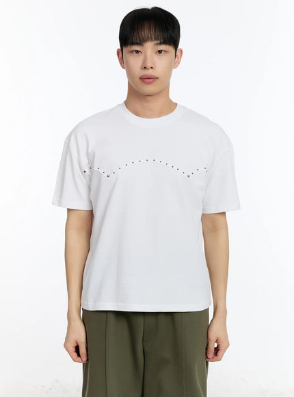mens-studded-short-sleeve-tee-ia507 / White