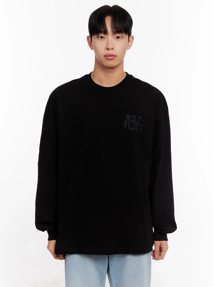 mens-rolf-graphic-long-sleeve-top-io-528 / Black