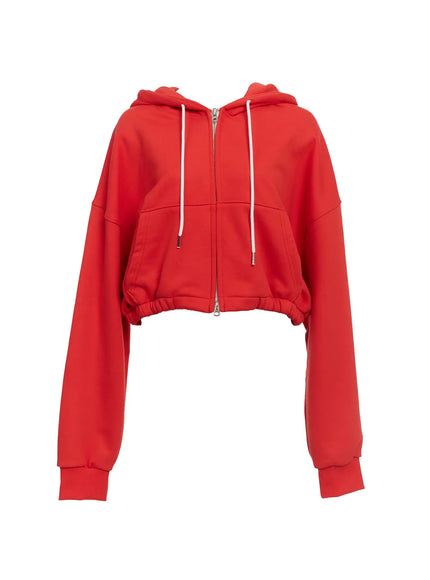 cropped-zip-up-hoodie-io517 / Red