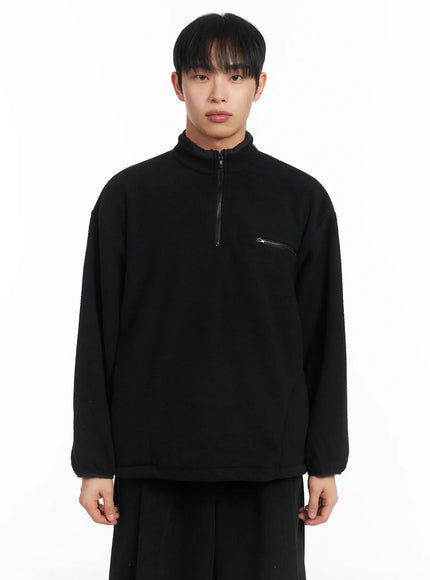 warm-fleece-quarterzip-id515 / Black