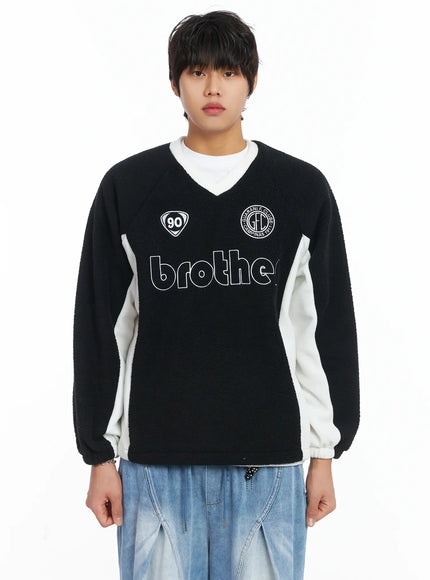 mens-cozy-logo-fleece-crewneck-ij512 / Black