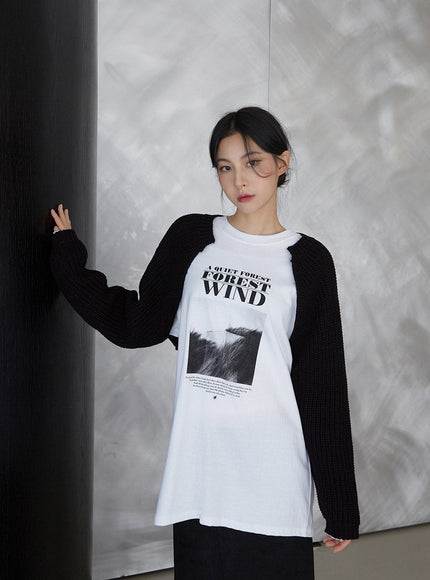 Knit Cardigan Shrug J24