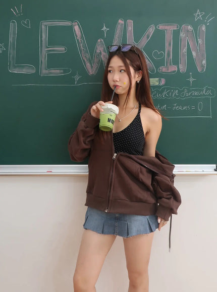 Graphic Oversize Zip-Up Hooded Jacket IM528