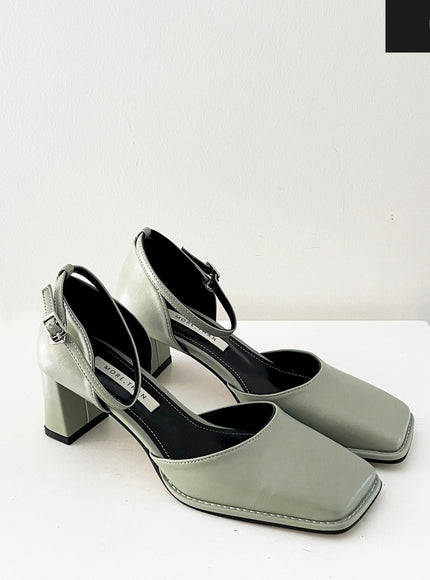 Square Mary Jane Mid Heels