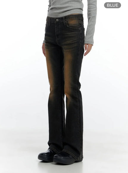 Harley Slim Washed Denim Bootcut Jeans CS420