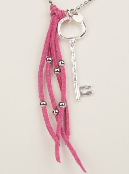 key-fringe-long-necklace-pink-im531 / Pink
