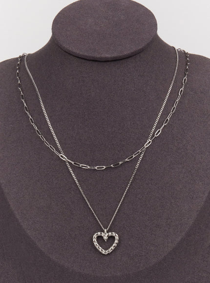 amour-lovely-double-layer-necklace-im531 / Silver