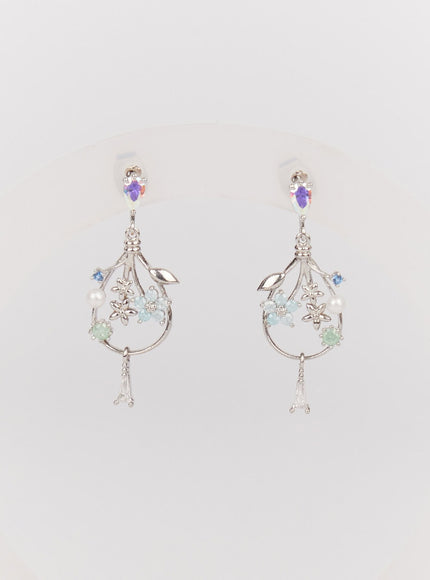 flora-bouquet-earrings-im531 / Silver