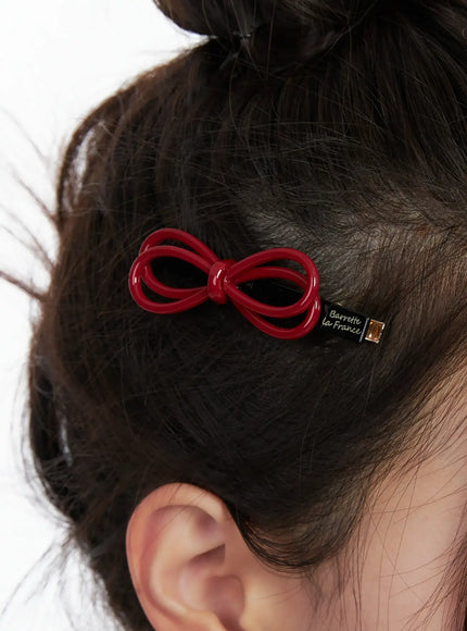 Red Bow Hair Clip IN514