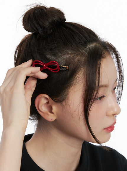 Red Bow Hair Clip IN514