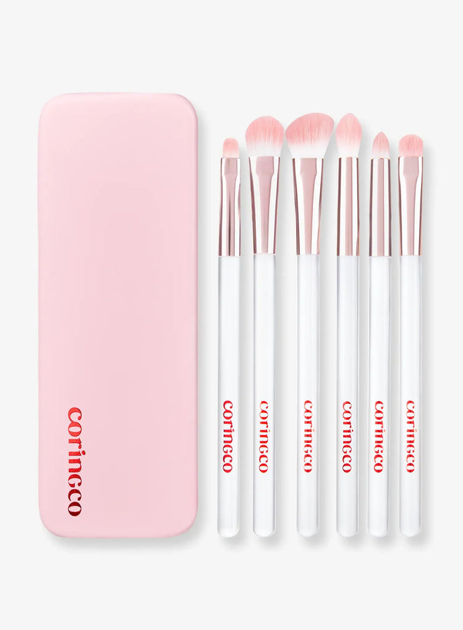 Pink Pocket Eye Brush Set