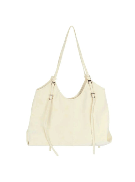 faux-leather-belted-shopper-bag / Yellow