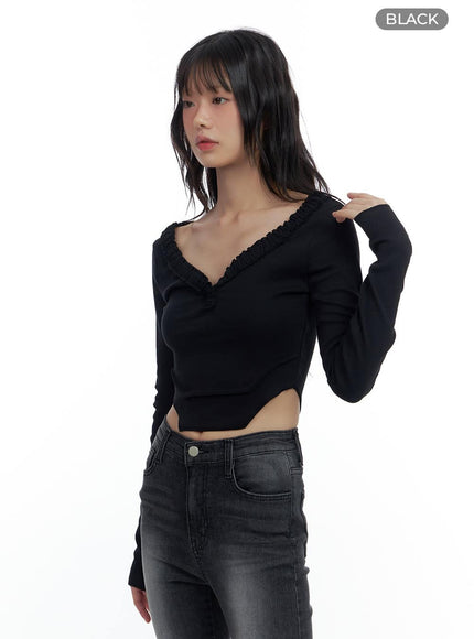 v-neck-ruffle-slim-fit-crop-top-cs420