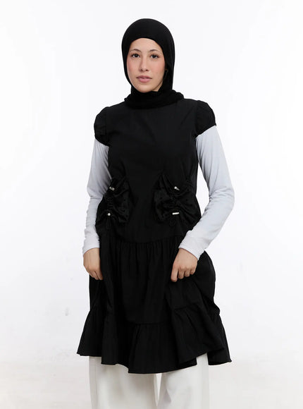 layered-polka-dot-long-sleeve-dress-cs524