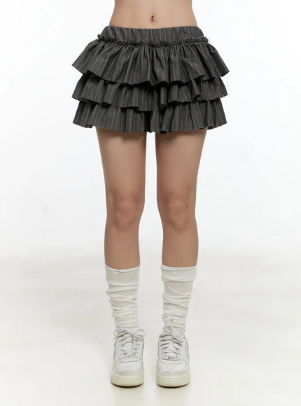 striped-ruffle-mini-skirt-cl531