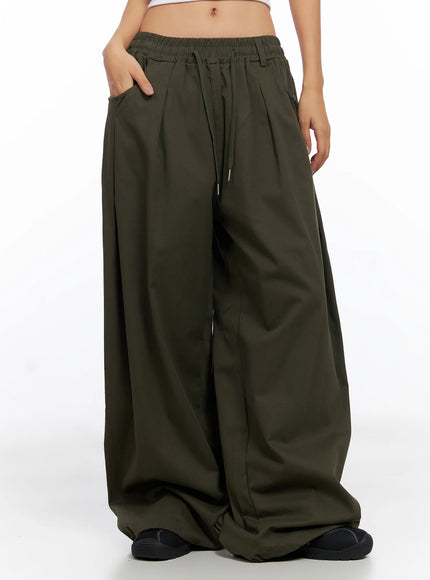 Balloon Wide Leg Cotton Pants CO515