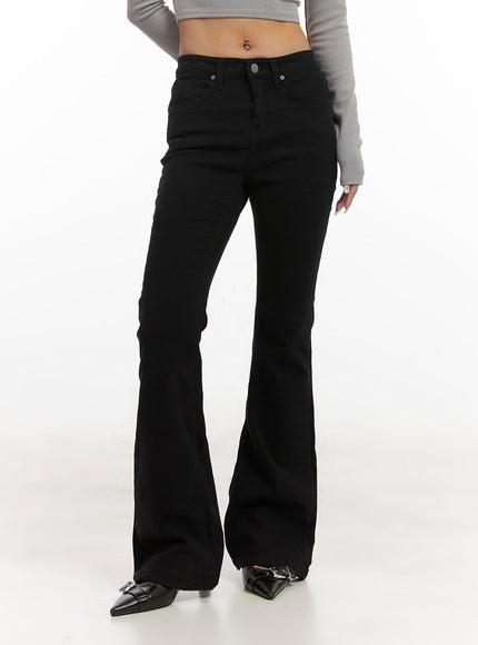 Low-Rise Slim-Fit Flared Trousers CJ508