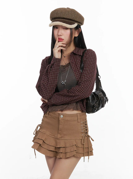 classic-check-print-cropped-blouse-cd530