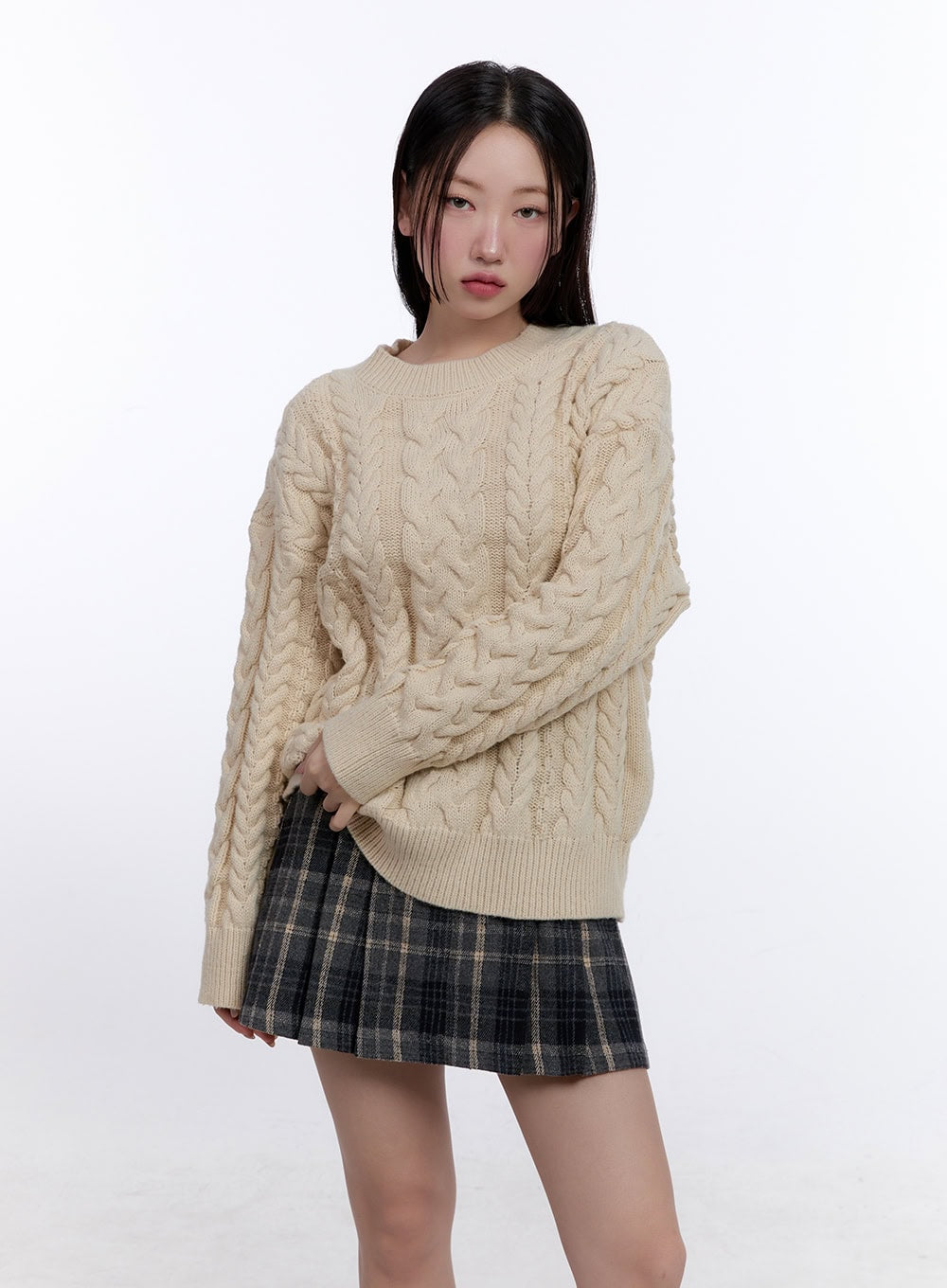 Cozy Cable-Knit Oversized Sweater CJ513