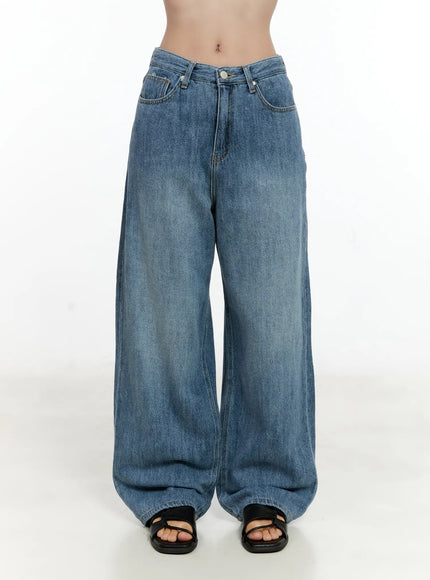 Doyeon Washed Wide-Leg Denim Jeans CG501
