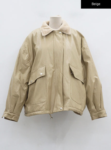 Faux Leather Fur Jacket CD12