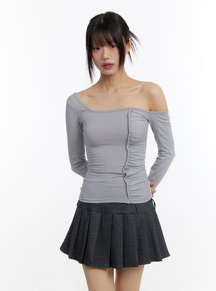 shirred-one-shoulder-long-sleeve-top-ca508
