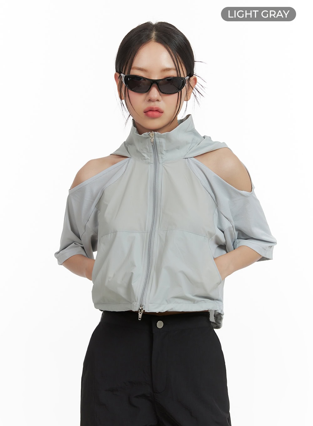 cut-out-short-sleeve-nylon-jacket-cy423