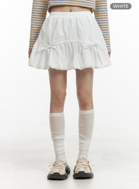 ribbon-band-bubble-mini-skirt-cy407