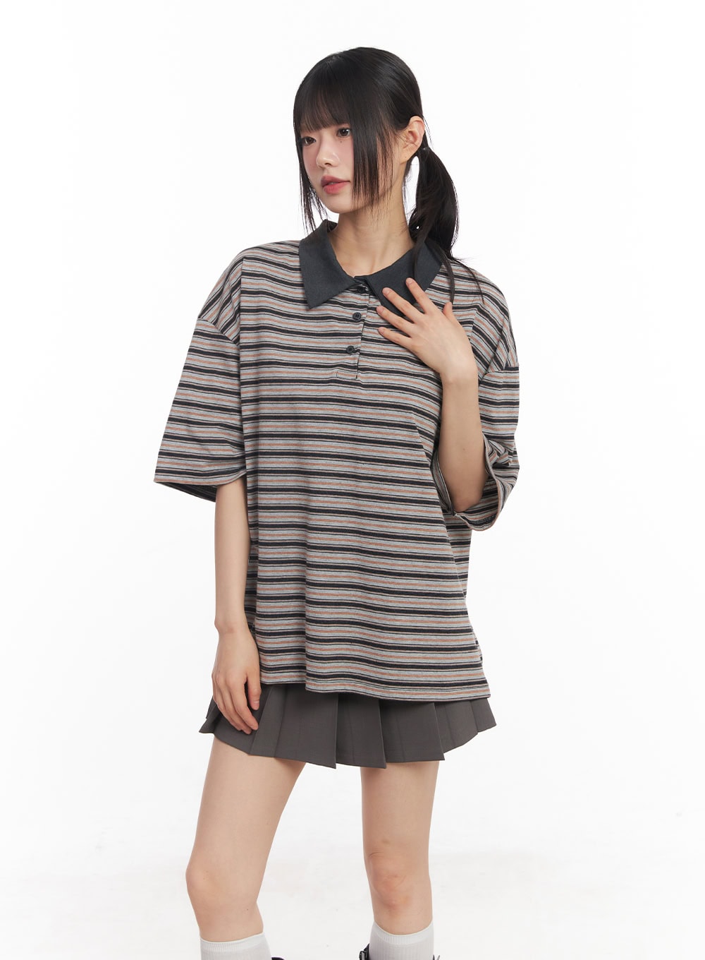 oversized-striped-short-sleeve-polo-shirt-cy514