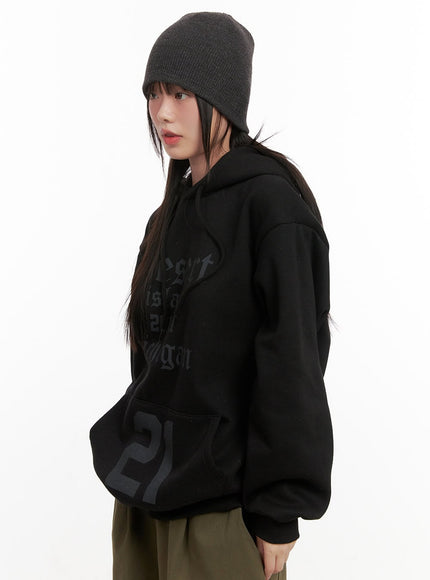 Graphic Print Oversized Hoodie CJ506