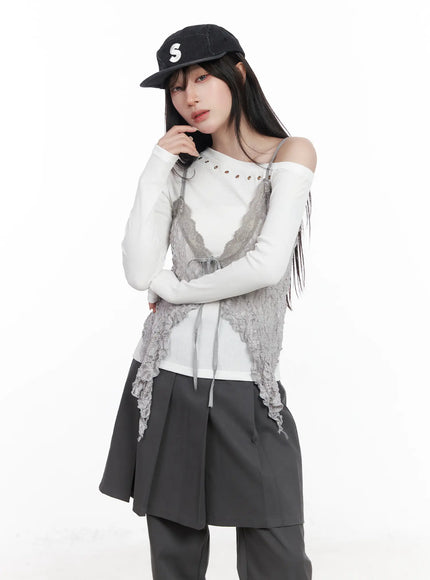 One-Shoulder Long Sleeve Top CF523