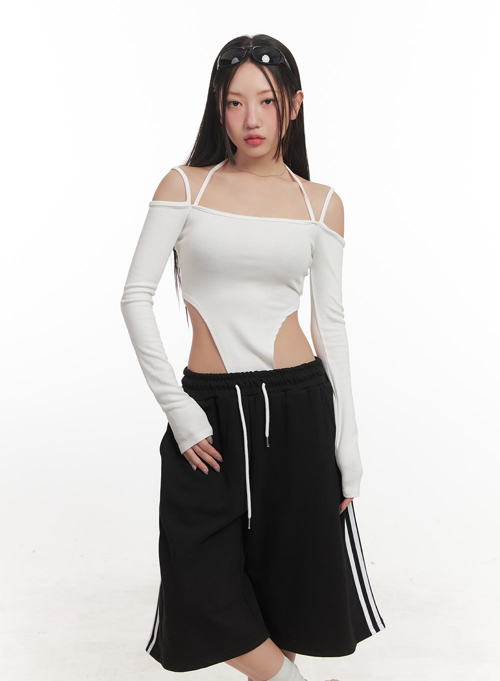 halter-string-cut-out-bodysuit-top-cf525