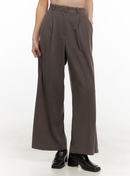 solid-print-wide-fit-polyester-pants-od417