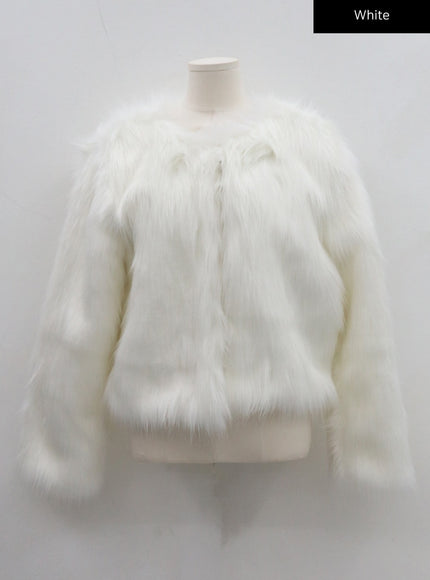 Faux Fur Hook Cropped Jacket CD21