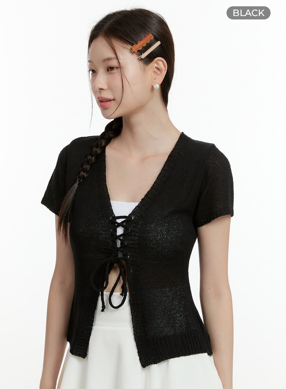 sheer-v-neck-tie-short-sleeve-cardigan-ol423