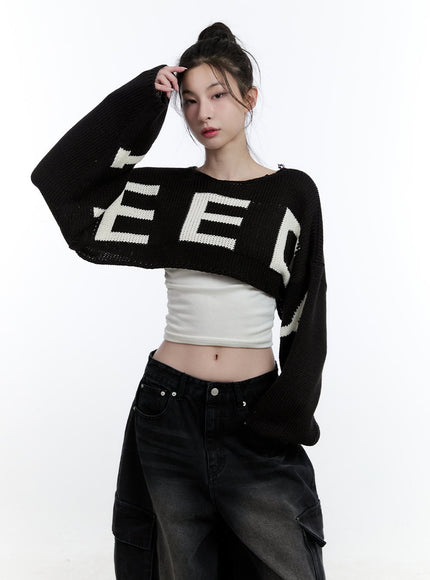 Super Cropped Graphic Sweater CJ522