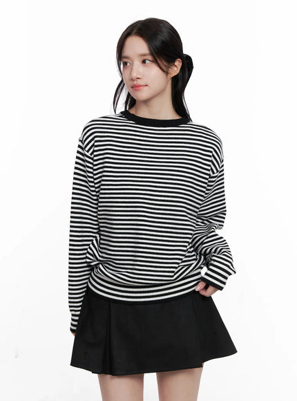 striped-round-neck-knit-sweater-co524