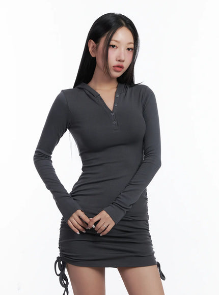 hooded-ruched-mini-dress-cn528