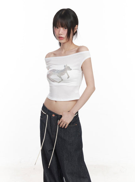 cute-animal-print-graphic-off-shoulder-crop-top-cy521